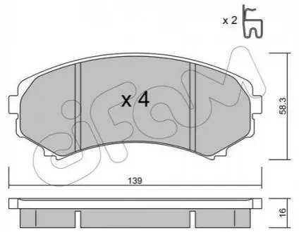 Колодки гальмівні (передні) Mitsubishi Grandis 04-11/Pajero II-IV 90-/Mazda E2000/2200 88-03 CIFAM 822-399-0 Купити в Україні