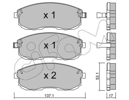 NISSAN Колодки гальмівні передні.Tiida 04-,Juke 14-,Maxima QX CIFAM 822-404-0