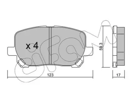 Колодки гальмівні (передні) Toyota Avensis/Corolla 01-10 (Akebono) CIFAM 822-427-0 Купити в Україні