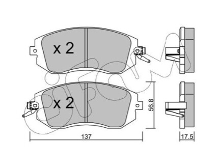 Тормозные колодки пер. Subaru Impreza 02-/Forester 02- (akebono) CIFAM 822-500-1