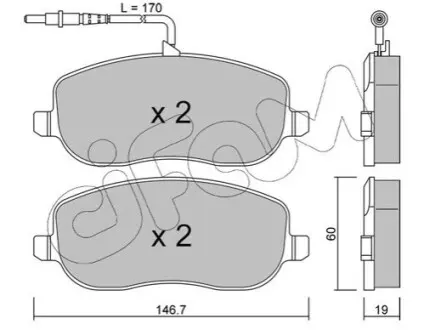Колодки гальмівні (передні) Citroen C8 02-/Jumpy/Fiat Scudo/Peugeot Expert 95-06/807 02- (+датчики) CIFAM 8225300 Купити в Україні