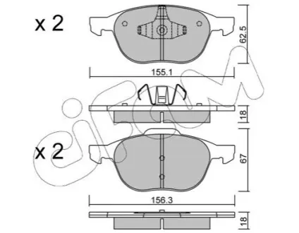 Комплект гальмівних колодок (передніх) Ford Focus II-III/Kuga/Connect/Mazda 3/5/Volvo C30/C70/S40 03 CIFAM 822-534-0 Купити в Україні