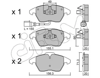 Комплект гальмівних колодок (передніх) VW Caddy 03- (з датчиком) CIFAM 822-548-0 Купити в Україні