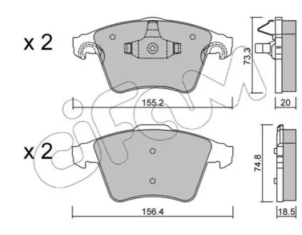 VW гальмівні колодки передн.T5 1.9,2.5TDI 03- (без датчик.) CIFAM 822-552-3 Купити в Україні