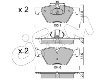 Колодки гальмівні (передні) BMW 5 (E60/E61) 03-10 (замінено на 0 986 494 118) CIFAM 822-557-0 Купити в Україні