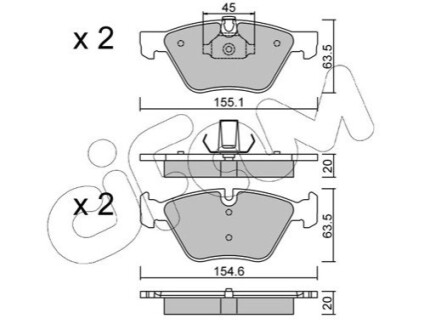 Тормозные колодки перед. BMW 3 90/91/92 5 E60/61 CIFAM 822-557-3