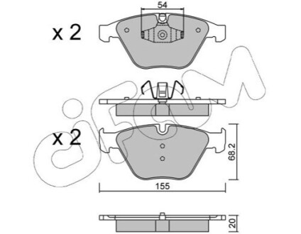 Гальмівні колодки пер. BMW 3 (E90)/5 (E60)/7 (E65) 02-13 (ATE) CIFAM 822-558-6