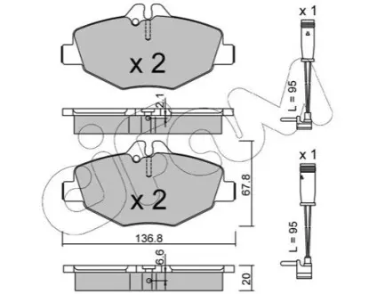 Колодки гальмівні (передні) MB E-class (W211) 1.8-3.2D 02-09 CIFAM 822-562-0K Купити в Україні