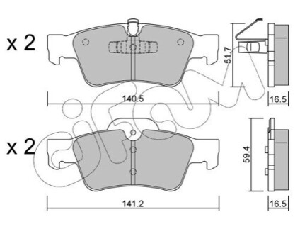 Тормозные колодки зад. W251/W164/W463/W164/W209 05-14 CIFAM 822-568-1