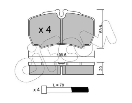 Колодки гальмівні (задні) Iveco Daily III-VI 99- (Brembo) CIFAM 8226040 Купити в Україні