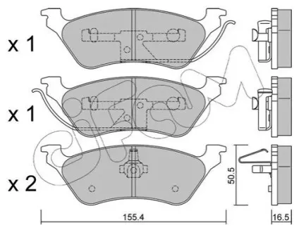 Колодки гальмівні (задні) Chrysler Voyager IV 00-08/Dodge Caravan 00-07/Jeep Cherokee 01-08 CIFAM 822-625-0 Купити в Україні
