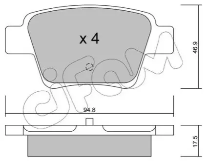 Колодки гальмівні (задні) Citroen C4 04-11/Peugeot 207 06-13/307 00-12 CIFAM 8226390 Купити в Україні