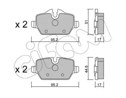 Колодки гальмівні (задні) BMW 1 (E81/E82/E87)/3 (E90/E91/E92/E93) 04-13 CIFAM 822-641-0