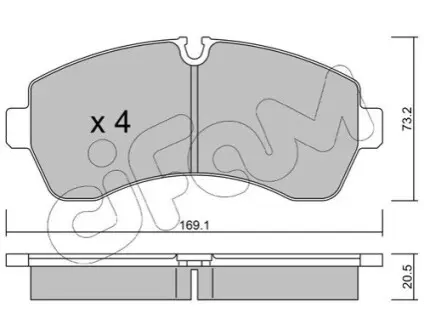 Колодки тормозные (передні) MB Sprinter (906,907,910) 210-519CDI/VW Crafter 30-35/30-50 06-(спарка) CIFAM 822-673-0 Купити в Україні