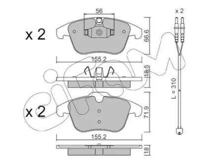 Колодки гальмівні (передні) Citroen C5 08-/Peugeot 407 04-/508 10-18 CIFAM 822-675-5K Купити в Україні
