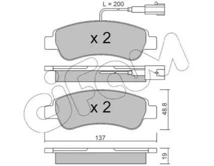 Колодки гальмівні (задні) Citroen Jumper/Fiat Ducato/Peugeot Boxer 06- (+датчики) CIFAM 8227101 Купити в Україні