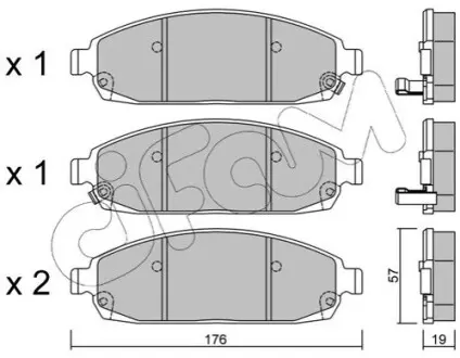 Колодки гальмівні (передні) Jeep Grand Cherokee III/IV 04-/Commander 05-10 (Akebono) CIFAM 822-719-0 Купити в Україні