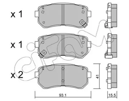 Колодки гальмівні (задні) Hyundai Tucson 15-/Sonata 05-15/ix20/ix35/Kia Cerato/Sportage/Picanto 10 CIFAM 822-725-0 Купити в Україні