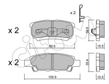 Колодки гальмівні (задні) Mitsubishi Outlander/Lancer 1.3-2.4 01- (Akebono) CIFAM 822-737-0 Купити в Україні
