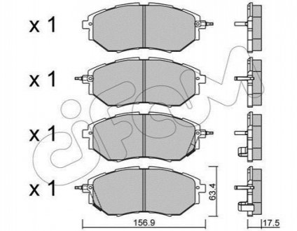 SUBARU Колодки гальмівні передні. LEGACY IV, FORESTER, OUTBACK 09- CIFAM 822-763-0