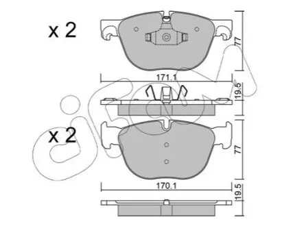 Колодки гальмівні (передні) BMW X4 (F26) 14-18/X5 (E70/F15/F85) 06-18/X6 (E71/E72/F16/F86) 08-19 CIFAM 822-770-0 Купити в Україні