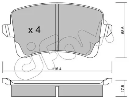 Колодки гальмівні (задні) Audi A4/A5/Q5 07 CIFAM 822-776-0 Купити в Україні