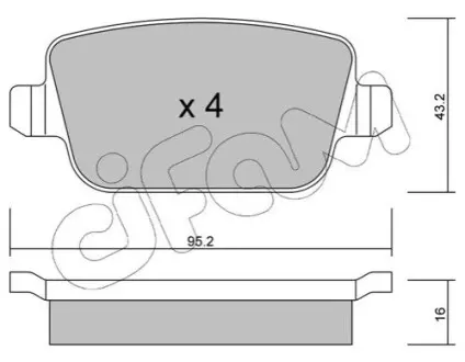 Колодки гальмівні (задні) Ford Kuga 08-/Mondeo 07-15 (к-кт) CIFAM 822-780-0 Купити в Україні