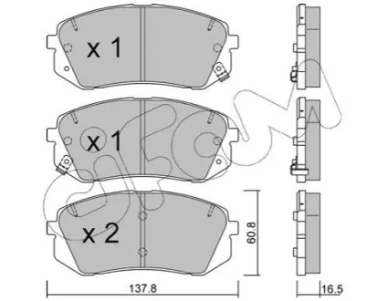 Комплект гальмівних колодок (дискових) (передніх) Hyundai i40/ix35/Kia Sportage 10 CIFAM 822-783-0 Купити в Україні