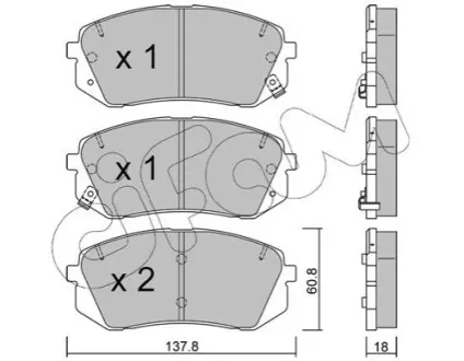 Колодки гальмівні (передні) Hyundai Tucson 15-/і40/іх35/Kia Sportage/Optima 10-/Soul 14 CIFAM 8227831 Купити в Україні
