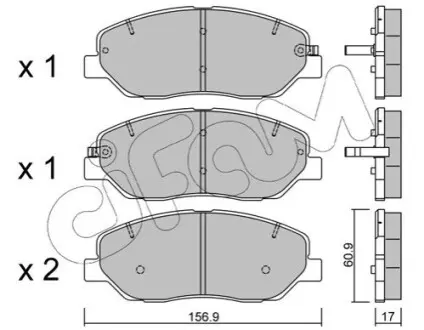 Колодки гальмівні (передні) Hyundai Santa Fe II/III/Genesis 06-/Kia Sorento/Ssangyong Korando 09 CIFAM 822-787-0 Купити в Україні
