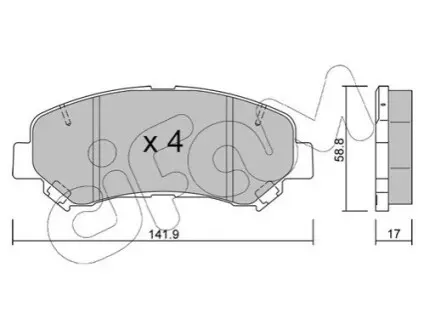 Комплект гальмівних колодок (передніх) Nissan Qashqai II/X-Trail/ Renault Kadjar 13 CIFAM 822-792-0 Купити в Україні