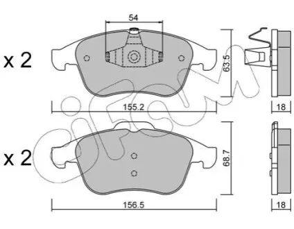 Колодки гальмівні (передні) Renault Megane III/Laguna III 1.5dCi/2.0dCi 07 CIFAM 822-803-0 Купити в Україні