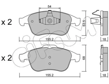 Колодки гальмівні (передні) Renault Megane III/Laguna III 1.5dCi/2.0dCi 07 CIFAM 822-803-2 Купити в Україні