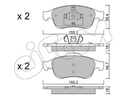Комплект гальмівних колодок (передніх) Renault Fluence/Megane/Scenic 08 CIFAM 822-817-0 Купити в Україні
