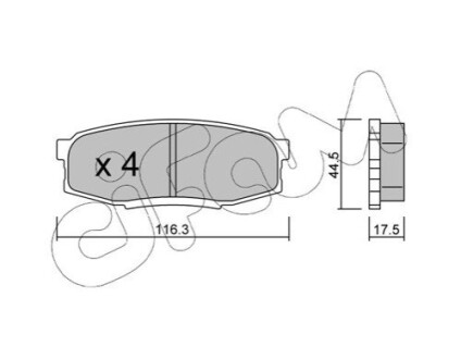 TOYOTA колодки тормозов. задн.Land Cruiser 4.7/4.5d 08- CIFAM 822-822-0