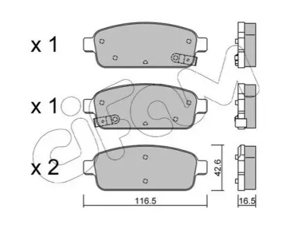 Колодки гальмівні (задні) Opel Astra J 1.4 Turbo 12- (з прижимною пластиною) CIFAM 822-840-0 Купити в Україні
