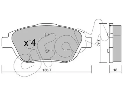 Колодки гальмівні (передні) Citroen С3/DS3 09-/C4 Cactus/Peugeot 2008 13 CIFAM 822-852-0 Купити в Україні