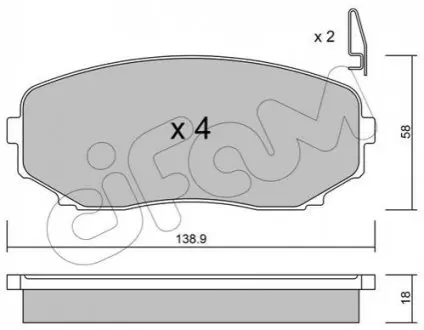 Колодки гальмівні (передні) Mazda CX-7 06-14/CX-9/Ford USA Edge 06-/Mitsubishi L200/Pajero Sport 14 CIFAM 822-872-0 Купити в Україні