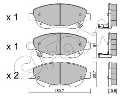 TOYOTA колодки тормозов. передняя. Avensis 2,0-2,2 08- CIFAM 822-879-0 (фото 1)