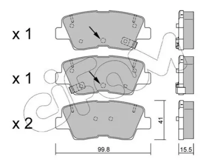 Колодки гальмівні (задні) Kia Sportage/Hyundai i10/i30 Tucson 15 CIFAM 822-886-1 Купити в Україні
