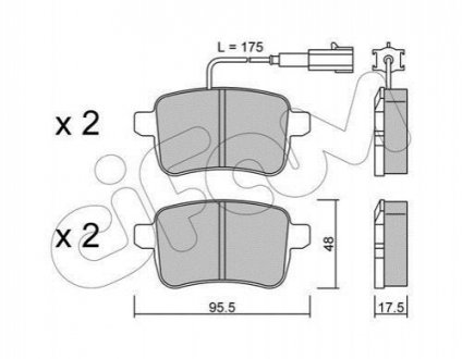 ALFA ROMEO К-т задних тормозов. колодок Giulietta 1,4-1,6 10- CIFAM 822-895-0 (фото 1)