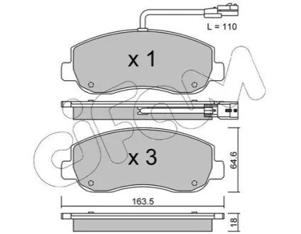 Колодки гальмівні (передні) Renault Master III/Opel Movano B/Nissan NV400 10- (+датчик) CIFAM 822-898-0 Купити в Україні