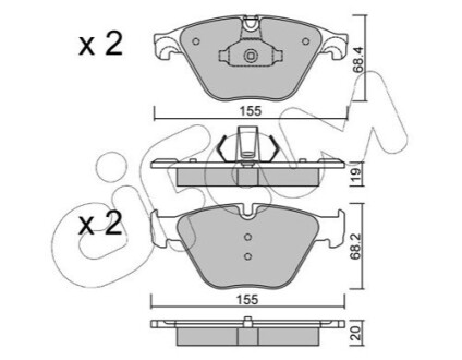 Тормозные колодки пер. BMW 5 (F10) 10- (ATE) (155,1x68,5x18,9) CIFAM 822-918-0