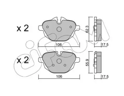 Колодки гальмівні (задні) BMW 5 (F07/F10-11) 09-17/(G30-31/F90)/6 (G32)/7 (G11-12) 16 CIFAM 822-920-0 Купити в Україні