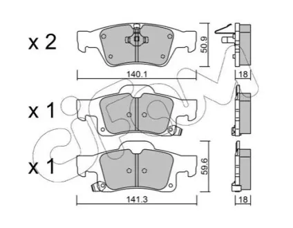 Колодки гальмівні (задні) Jeep Grand Cherokee 09-/Dodge Durango 10 CIFAM 8229280 Купити в Україні