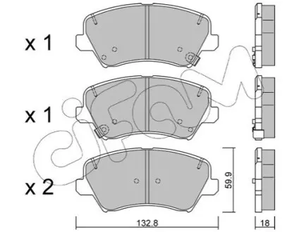 Колодки гальмівні (передні) Hyundai Elantra 10-/ i30 11-/ Kia Ceed 12- (Mando) (з аксесуарами) CIFAM 822-944-0 Купити в Україні