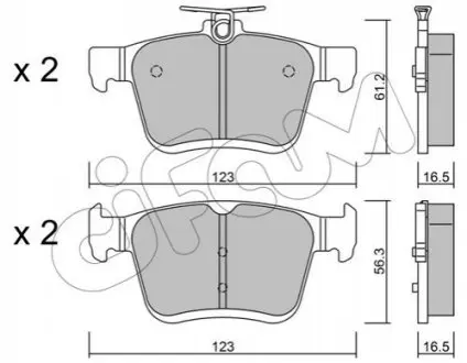 Колодки гальмівні (задні) Audi A3/VW Golf 12-/Touran/Passat B8 14-/Skoda Karoq 17-/Octavia 20 CIFAM 822-951-0 Купити в Україні