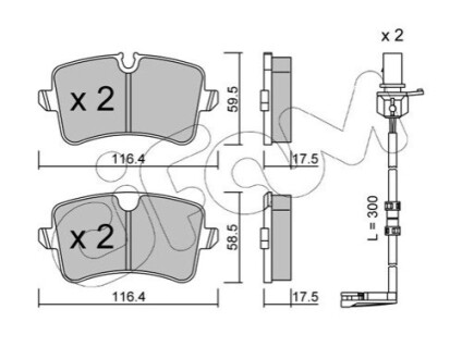 VW колодки гальмівні задні Audi A6/7 11- CIFAM 8229551K