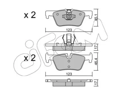 Колодки гальмівні (задні) BMW 1 (F20-21)/2 (F22-23/F45)/3 (F30/F34/F80) 11- B47/B48//N13/N20/N47 CIFAM 822-962-0 Купити в Україні