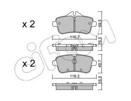 Колодки гальмівні (задні) MB M-class (W166) /GL-class (X166)/GLE (W166) AMG 11 CIFAM 8229683 Купити в Україні